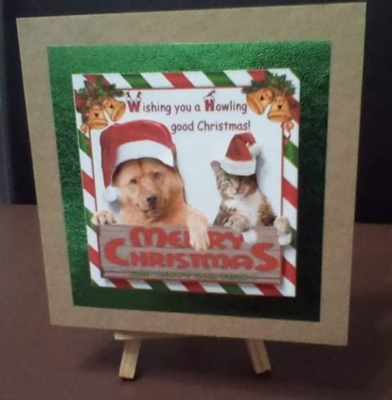 6x6 Howling good Christmas wishes insert by Benita Jenkinson