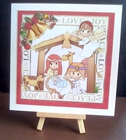7x7 Peace love & Joy nativity by Benita Jenkinson