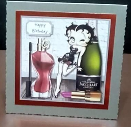 Betty Boop card topper by Benita Jenkinson