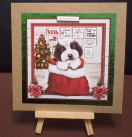 CHRISTMAS LABRADOODLE quick card by Benita Jenkinson