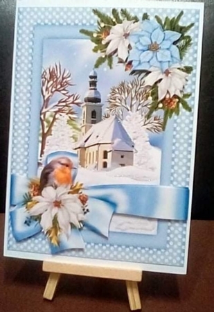 Beautiful snowy church scene by Benita Jenkinson