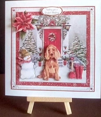 CHRISTMAS DOOR DOGS - SPANIEL by Benita Jenkinson