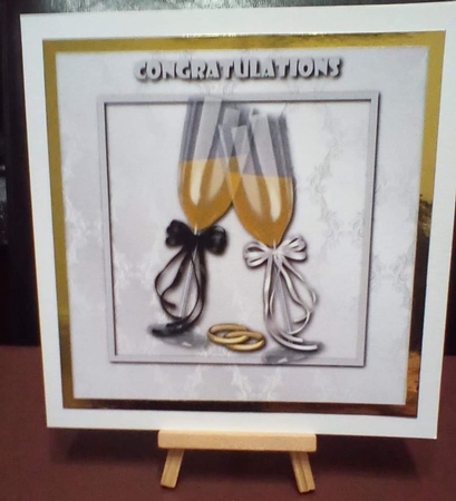 Champagne Flutes and Wedding Rings Topper by Benita Jenkinson
