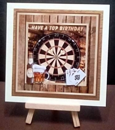 Darts decoupage mini kit & - male birthday / fathers day by Benita Jenkinson