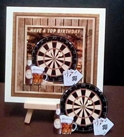 Darts decoupage mini kit & - male birthday / fathers day by Benita Jenkinson