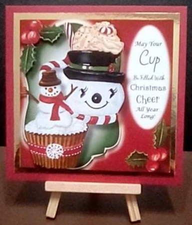 Christmas Hot Choc & Cupcake - Snowman by Benita Jenkinson