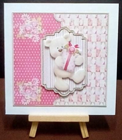 Birthday gift from teddy bear 6x6 by Benita Jenkinson
