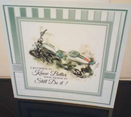 8x8 Old enough to know better Card Front - with mixed sentiments by Benita Jenkinson