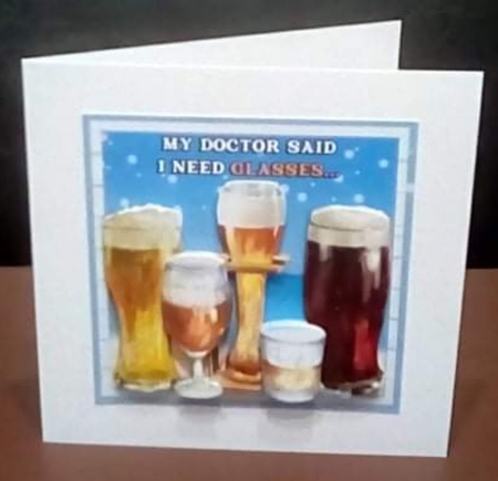 NEED GLASSES - BEER & WHISKY by Benita Jenkinson
