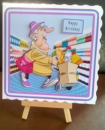 Supermarket Shopper - Decoupage by Benita Jenkinson