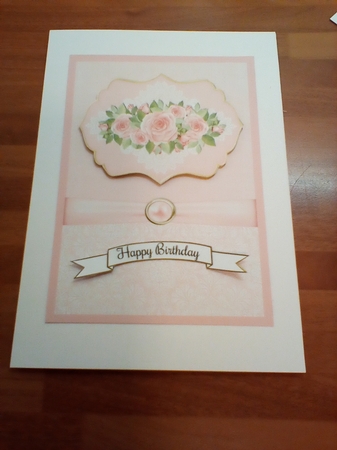 Pink Roses Mothers Day Card by Benita Jenkinson