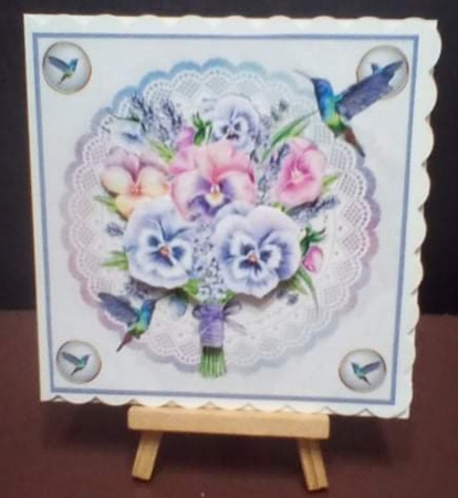 Pansies and Humming birds by Benita Jenkinson