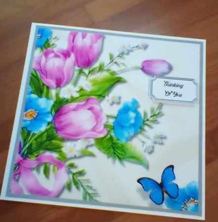 Flowers and butterfly card topper for various occasions by Benita Jenkinson