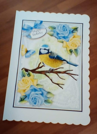 Lace and Roses Blue Tit Mini Kit by Benita Jenkinson