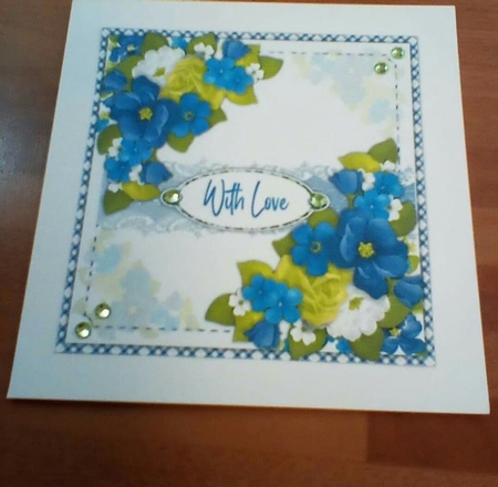 7x7 Mini Kit Beautiful Blue Flowers by Benita Jenkinson