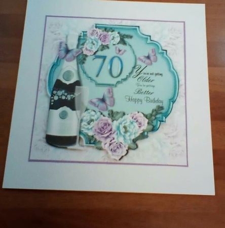 Female 70th Birthday in Teal and Lilac by Benita Jenkinson