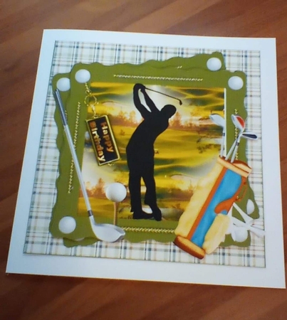 8x8 He loves his golf birthday/fathers day mini kit by Benita Jenkinson