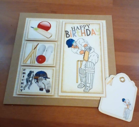 8x8 He loves his cricket birthday/fathers day mini kit by Benita Jenkinson