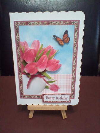 QC Vase of pink tulips by Benita Jenkinson