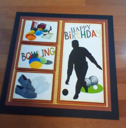 8x8 He loves bowling birthday/fathers day mini kit by Benita Jenkinson