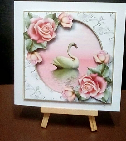 Gorgeous Swan With Downton Roses by Benita Jenkinson