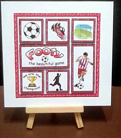 Sampler card Footy (Red) by Benita Jenkinson