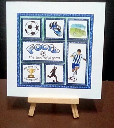 Sampler card Footy (Blue) by Benita Jenkinson