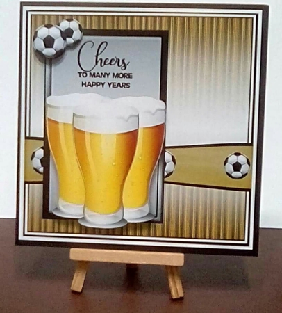 8x8 Cheers to many more years Card Front, Gift Tag & Sentiments  by Benita Jenkinson