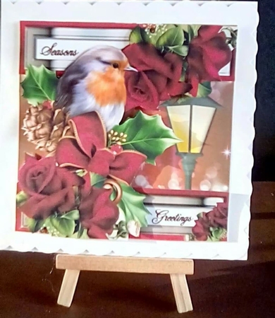 Christmas Robin & Roses by Benita Jenkinson