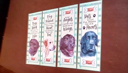 4 Assorted Labrador toppers/bookmarks by Benita Jenkinson