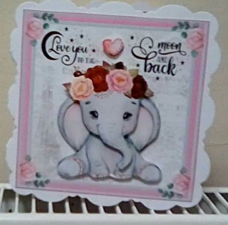 To the Moon & back 7x7ins Decoupage Topper by Benita Jenkinson