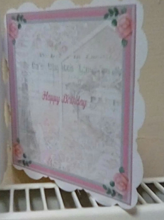 Pink Flowers 7x7ins Insert 4 by Benita Jenkinson