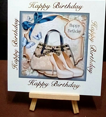 Cream and Blue, Bag and Shoes by Benita Jenkinson