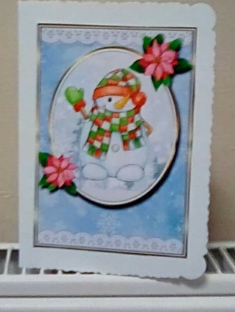A5 Cute Snowman Card Front, Topper and decoupage  by Benita Jenkinson