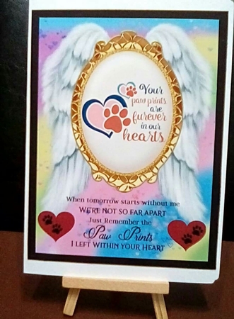 Your paw prints memorial topper(with space for name and date) by Benita Jenkinson