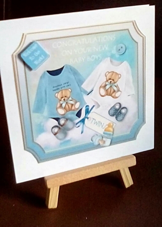 New Twin Baby Boys with Teddies by Benita Jenkinson