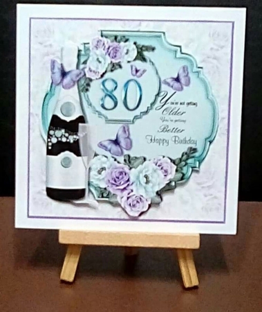 Female 80th Birthday in Teal and Lilac by Benita Jenkinson