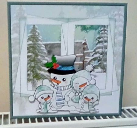 Snowman family 7x7 by Benita Jenkinson