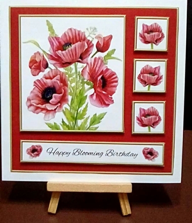 Lovely Poppies Birthday Topper - Red by Benita Jenkinson