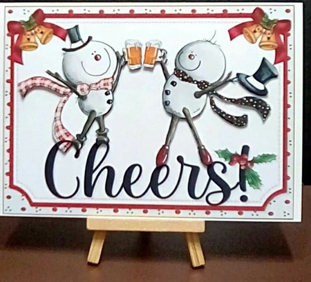 Snowman cheers 8x8 & A5 mini kit by Benita Jenkinson
