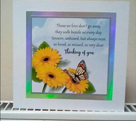 Thinking of You/Sympathy card topper by Benita Jenkinson