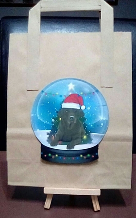 Christmas Dog Snowglobes by Benita Jenkinson
