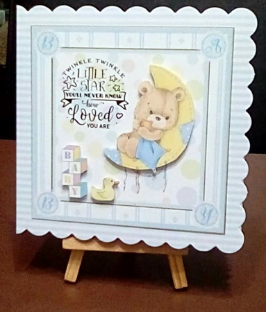 Baby Boy 8x8ins Decoupage Topper 2 by Benita Jenkinson