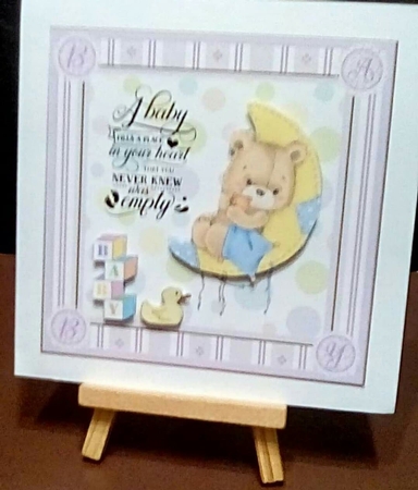 Baby Girl 8x8ins Decoupage Topper 1 by Benita Jenkinson
