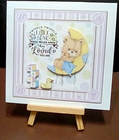 Baby Girl 8x8ins Decoupage Topper 2 by Benita Jenkinson
