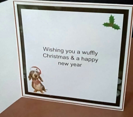 Santa Paws Decoupage Card Mini Kit 7x7 - Dachshund by Benita Jenkinson