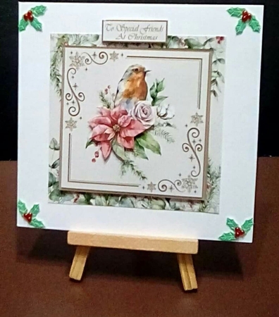 Christmas Robin & Poinsettia In Watercolour Mini Kit by Benita Jenkinson