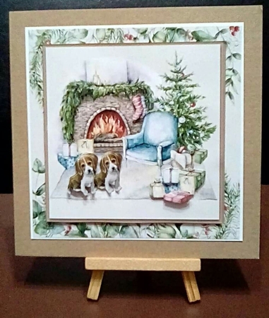 Christmas Hearth & Puppies In Watercolour Mini Kit by Benita Jenkinson