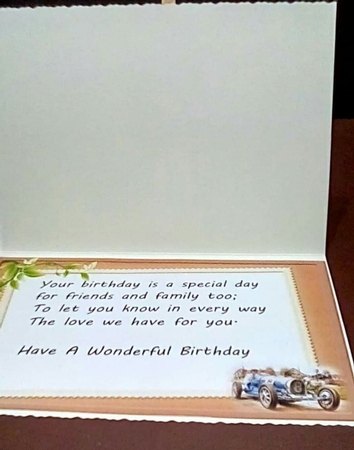 Lovely A5 Vintage Car with insert (one) by Benita Jenkinson