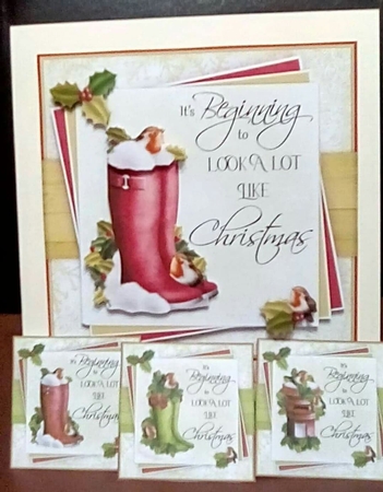 Robins Wellies & Postbox Insert by Benita Jenkinson